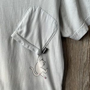 Ripndip men’s baby blue tee with upside down pocket, small